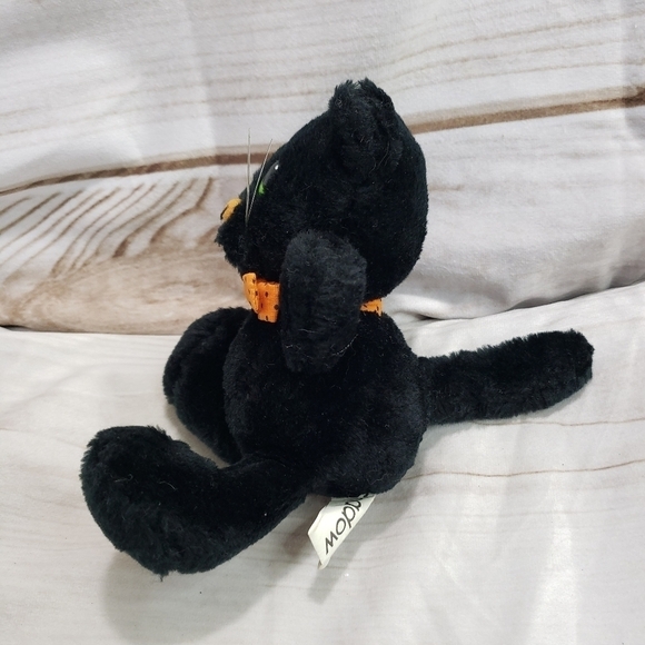 Vintage Russ Shadow Black Cat Halloween 8" Plush Stuffed Animal #176 Green Eyes - Picture 3 of 8